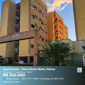 Apartamento com 2 Quartos à venda, 62m² no Plano Diretor Norte, Palmas