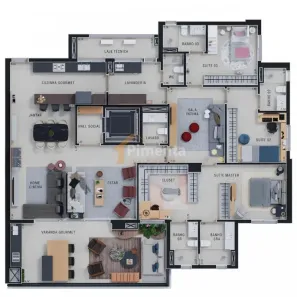 Apartamento com 3 Quartos para alugar, 226m² no Jardim Ilhas do Sul, Ribeirão Preto