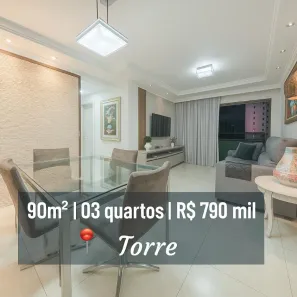 Apartamento com 3 Quartos à venda, 90m² no Torre, Recife