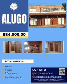 Sala Comercial para alugar, 144m² no Costa Bela, Serra