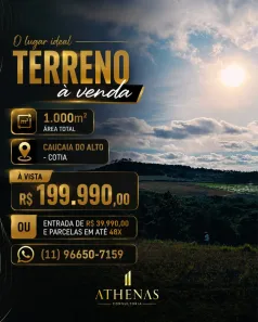 Lote/Terreno à venda, 1000m² no dos Mendes (Caucaia do Alto), Cotia