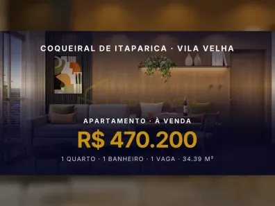 Apartamento com 1 Quarto à venda, 34m² no Coqueiral de Itaparica, Vila Velha