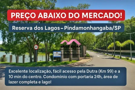 Lote/Terreno à venda, 401m² no Loteamento Residencial Reserva dos Lagos, Pindamonhangaba