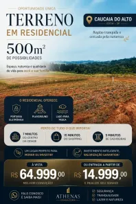 Lote/Terreno à venda, 500m² no Centro (Caucaia do Alto), Cotia