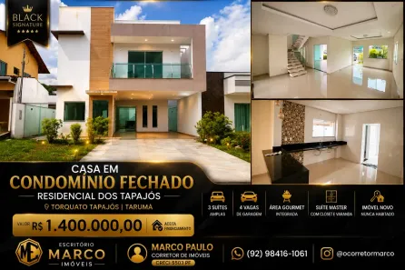 Casa com 3 Quartos à venda, 300m² no Tarumã, Manaus