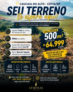 Lote/Terreno à venda, 500m² no Jardim São Luiz (Caucaia do Alto), Cotia