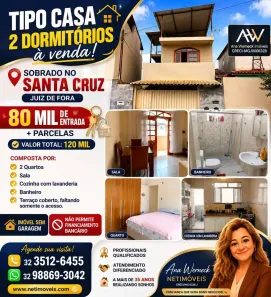Casa com 2 Quartos à venda, 100m² no Santa Cruz, Juiz de Fora