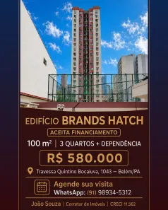 Apartamento com 3 Quartos à venda, 100m² no Reduto, Belém
