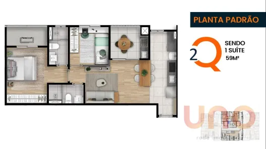 Apartamento com 3 Quartos à venda, 59m² no Centro, Campo Grande