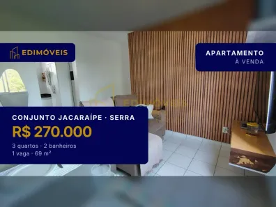 Apartamento com 3 Quartos à venda, 69m² no Conjunto Jacaraípe, Serra