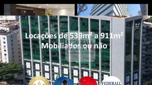 Sala Comercial para alugar, 911m² no Botafogo, Rio de Janeiro