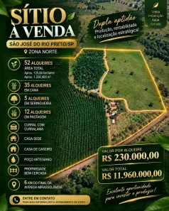 Fazenda/Sítio com 4 Quartos à venda, 1258400m² no Centro, Mirassolândia