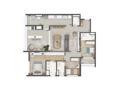 Apartamento com 3 Quartos à venda, 126m² no Santo Amaro, São Paulo
