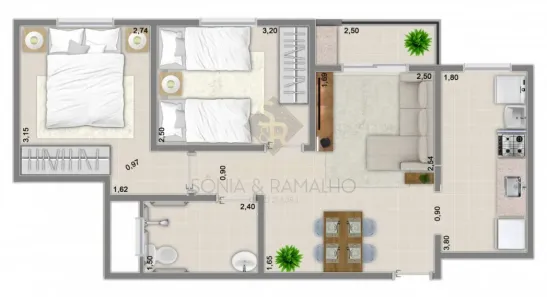 Apartamento com 2 Quartos à venda, 51m² no Jardim Manoel Penna, Ribeirão Preto