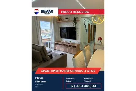Apartamento com 3 Quartos à venda, 63m² no Setor Habitacional Vicente Pires - Trecho 3, Brasília