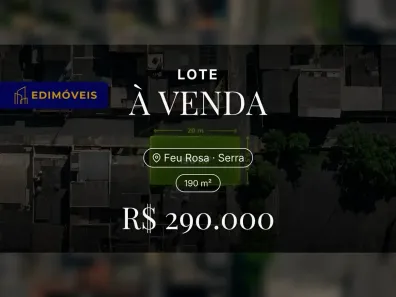 Lote/Terreno à venda, 190m² no Feu Rosa, Serra
