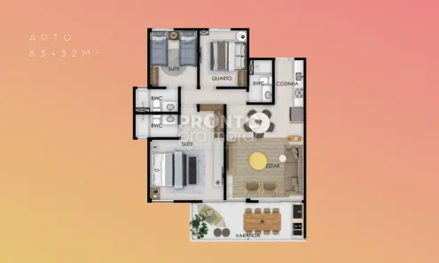 Apartamento com 2 Quartos à venda, 63m² no Centro, Ipojuca