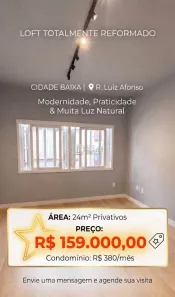 Apartamento com 1 Quarto à venda, 24m² no Cidade Baixa, Porto Alegre