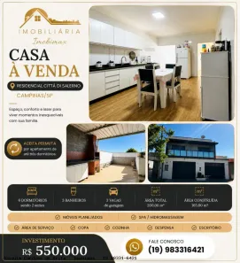 Casa com 6 Quartos à venda, 165m² no Residencial Cittá di Salerno, Campinas