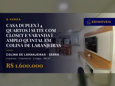 Casa com 4 Quartos à venda, 184m² no Colina de Laranjeiras, Serra