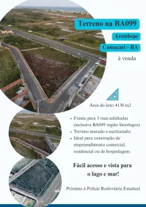 Lote/Terreno à venda, 4130m² no Arembepe (Abrantes), Camaçari