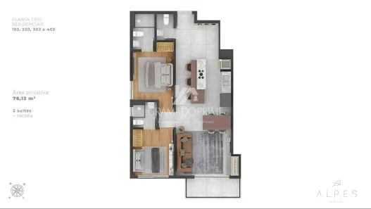 Apartamento com 2 Quartos à venda, 90m² no Vale das Colinas, Gramado