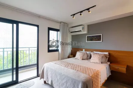 Apartamento com 1 Quarto para alugar, 26m² no Indianópolis, São Paulo