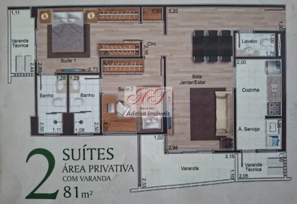 Apartamento com 2 Quartos à venda, 81m² no Campo Grande, Santos