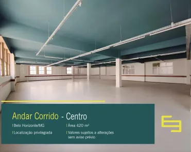 Sala Comercial para alugar, 420m² no Centro, Belo Horizonte