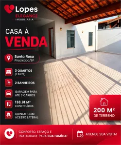 Casa com 3 Quartos à venda, 138m² no Santa Rosa Ipês, Piracicaba