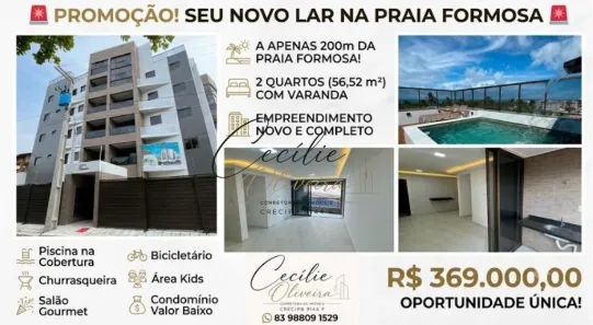 Apartamento com 2 Quartos à venda, 65m² no Ponta de Matos, Cabedelo