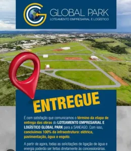 Lote/Terreno à venda, 2908m² no Industrial Global Park, Aparecida de Goiânia