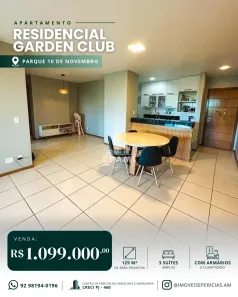 Apartamento com 3 Quartos à venda, 129m² no Parque 10 de Novembro, Manaus