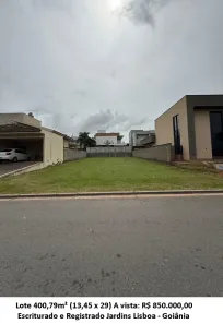 Lote/Terreno à venda, 400m² no Jardins Lisboa, Goiânia
