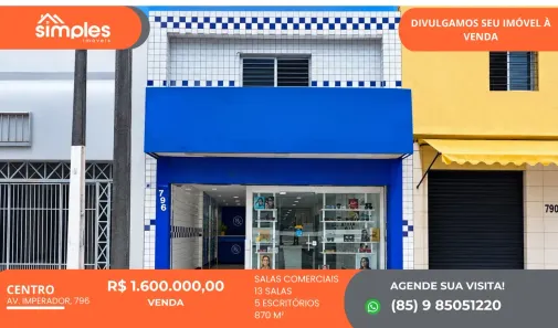 Ponto Comercial à venda, 870m² no Centro, Fortaleza
