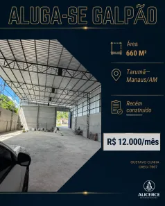 Galpão/Depósito/Armazém para alugar, 660m² no Tarumã, Manaus