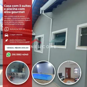 Casa com 3 Quartos à venda, 250m² no Jardim Residence Rio Verde, Pirassununga