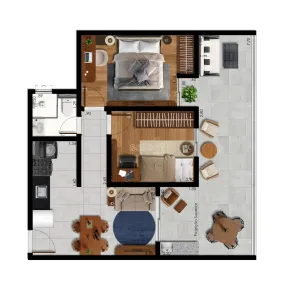 Apartamento com 2 Quartos à venda, 59m² no Mariano Procópio, Juiz de Fora