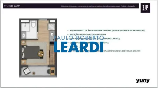 Apartamento com 1 Quarto à venda, 24m² no Vila Cordeiro, São Paulo