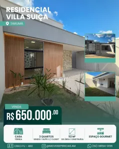 Casa de Condomínio com 3 Quartos à venda, 112m² no Tarumã, Manaus