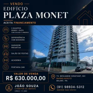 Apartamento com 3 Quartos à venda, 100m² no Reduto, Belém