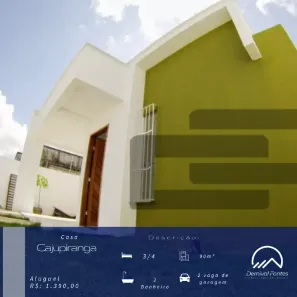 Casa com 3 Quartos para alugar, 90m² no Cajupiranga, Parnamirim