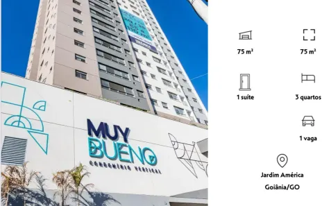 Apartamento com 3 Quartos à venda, 75m² no Jardim América, Goiânia