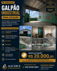 Galpão/Depósito/Armazém para alugar, 1000m² no Cidade Nova, Manaus