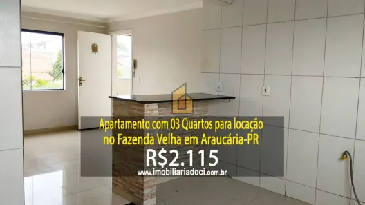 Apartamento com 3 Quartos para alugar, 64m² no Fazenda Velha, Araucária