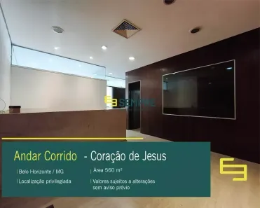 Sala Comercial para alugar, 560m² no Coração de Jesus, Belo Horizonte