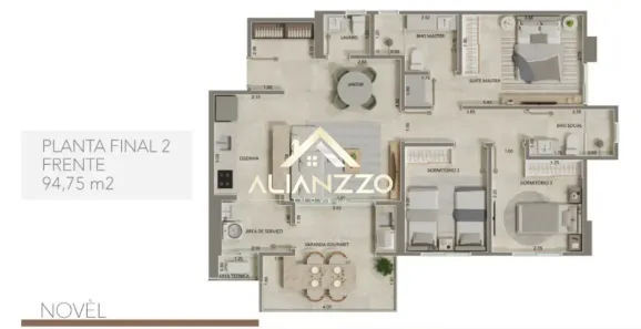 Apartamento com 3 Quartos à venda, 95m² no Nova Aliança, Ribeirão Preto