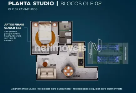 Apartamento com 1 Quarto à venda, 33m² no São Bernardo, Belo Horizonte