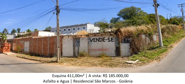 Lote/Terreno à venda, 411m² no Residencial São Marcos, Goiânia