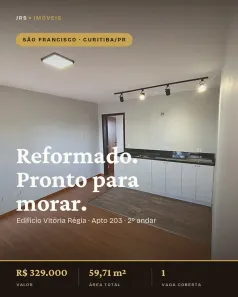 Apartamento com 1 Quarto à venda, 33m² no São Francisco, Curitiba